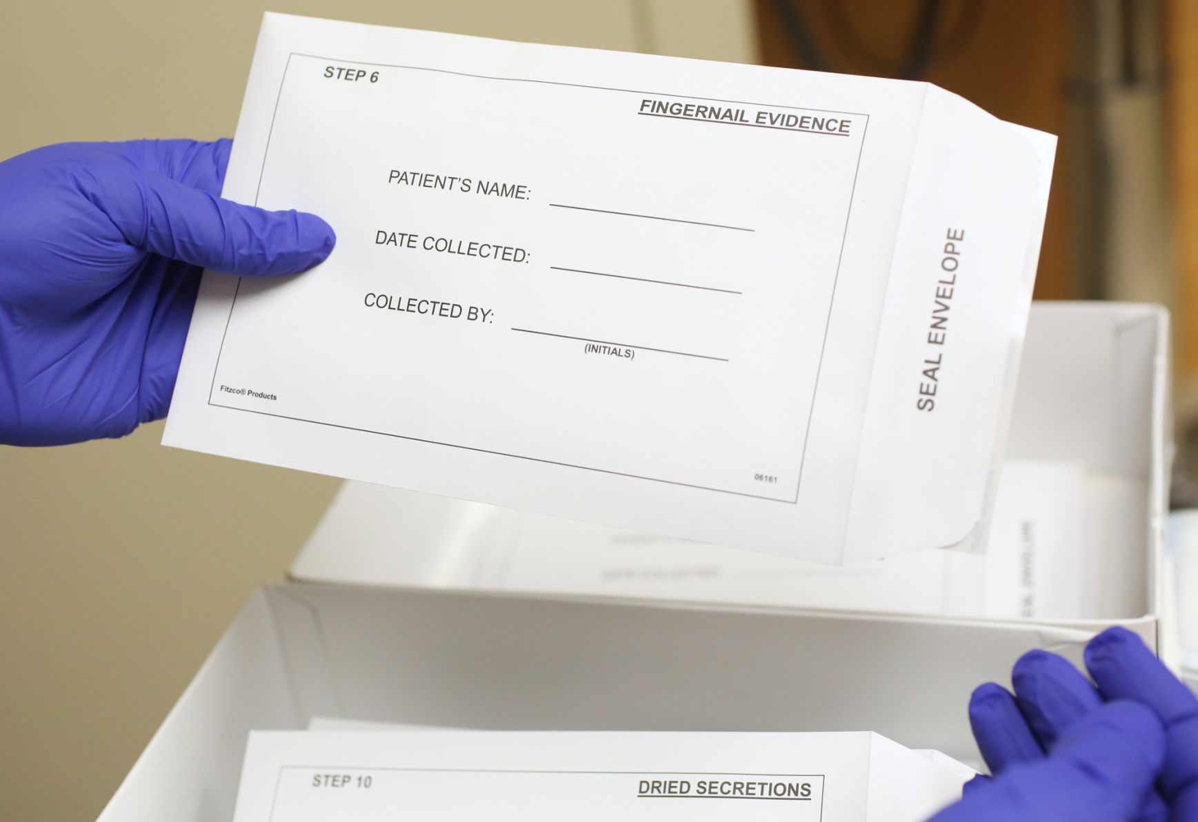 Envelope for fingernail scrapings